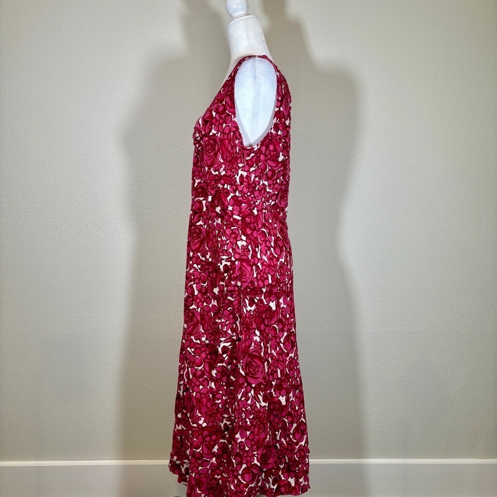 EAST Floral Linen A-Line Midi Dress Size 16 - Picture 2 of 8
